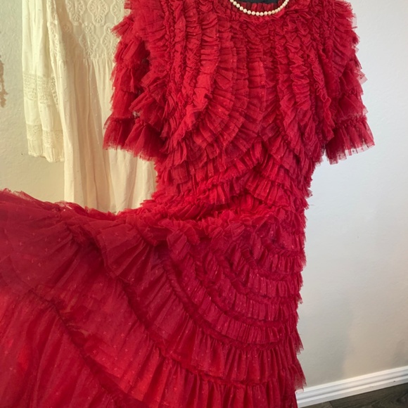 Needle and Thread deep red formal gown size 12 -prom wedding mother of bride - Picture 14 of 16